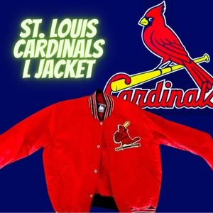 Vintage 80s St. Louis Cardinals Baseball Starter L Satin Red Satin MLB Jacket